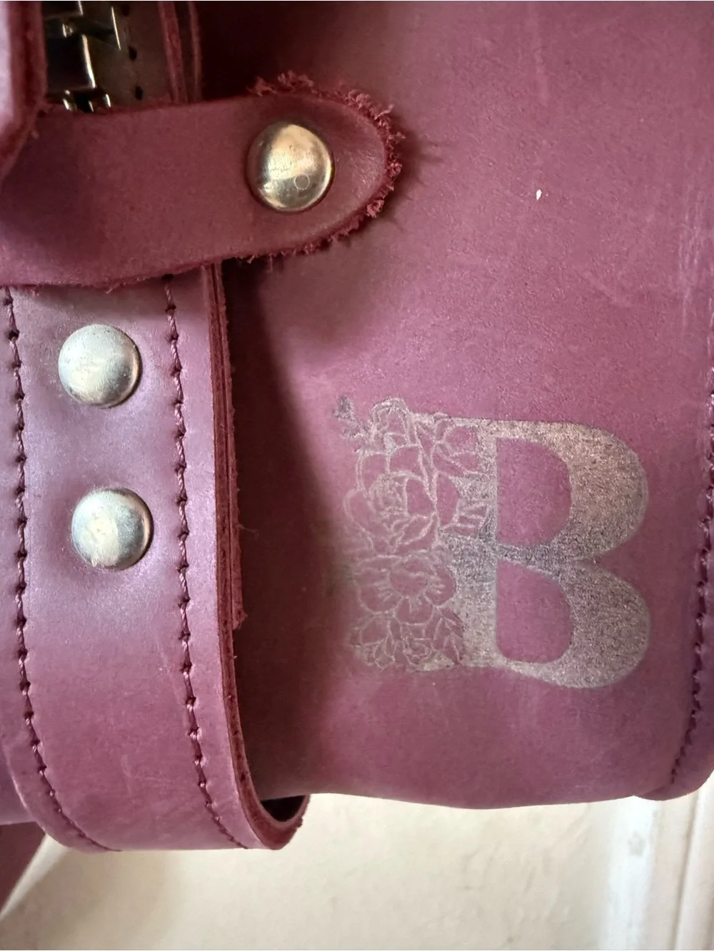 Pikore- Leather computer bag, satchel, crossbody color Plum